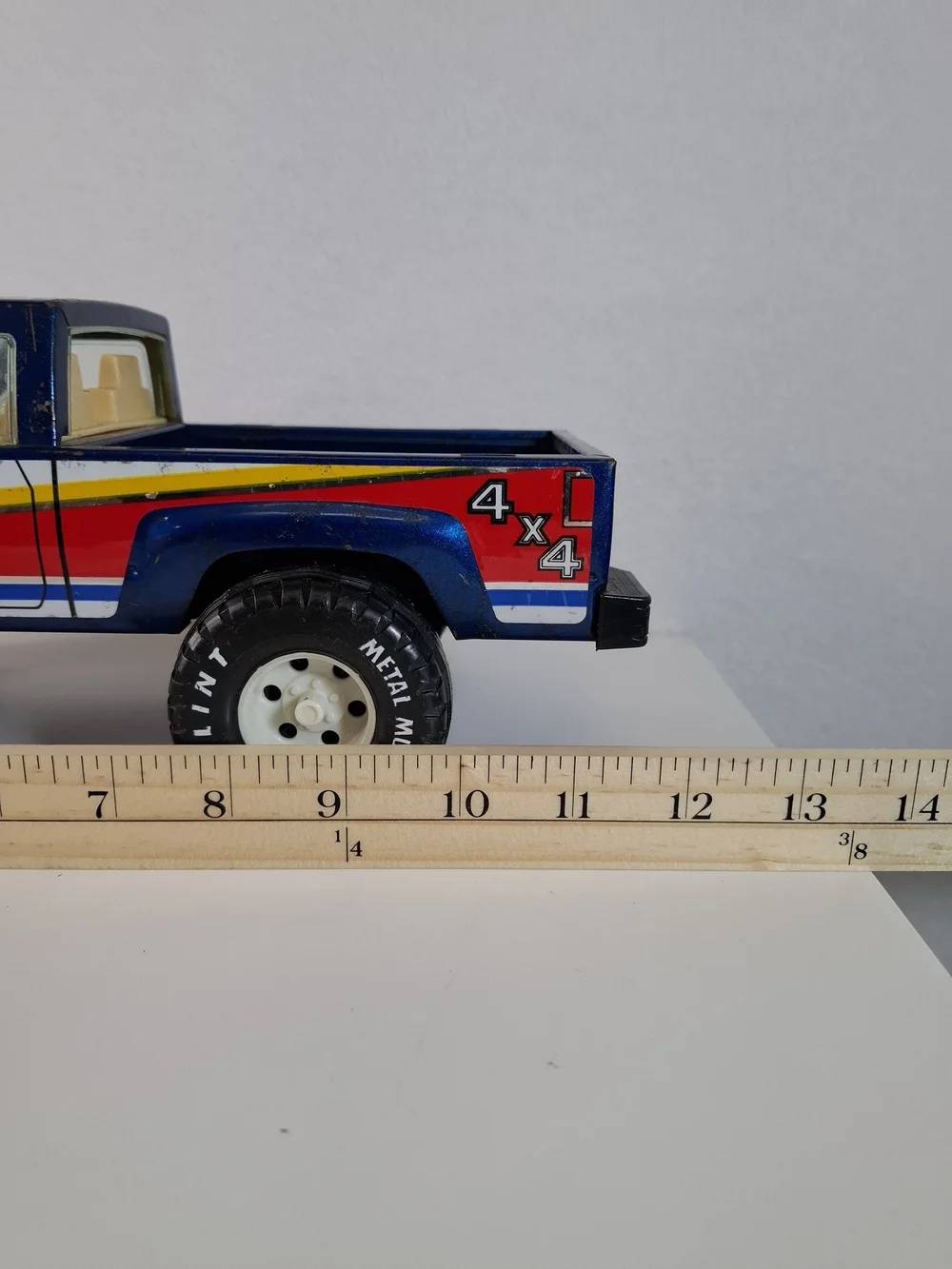 Vintage 90's Blue Red 4x4 Toy Pickup Truck - Kids Toy